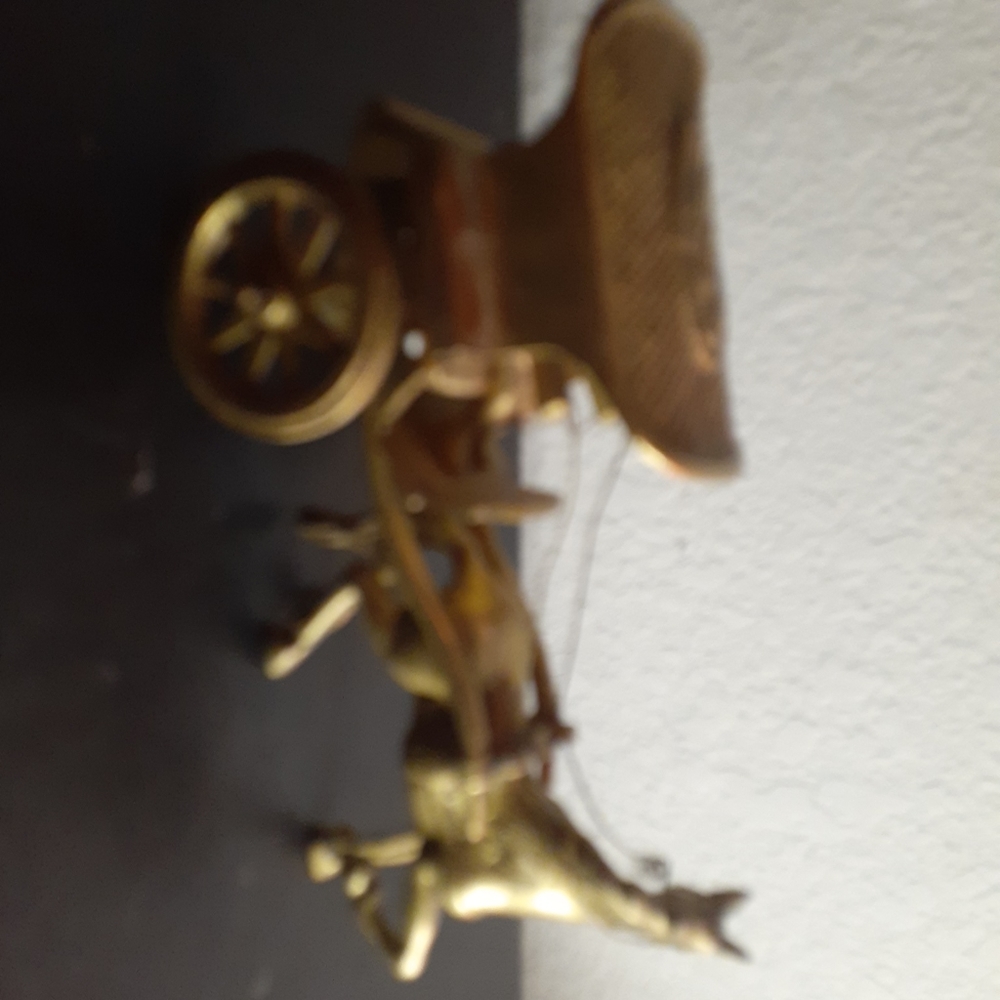 EXQUISITE Baroque French Style 7" Brass Stage Coach Sculpture. - Picture 6 of 6